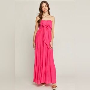 Entro Vibrant Pink Strapless Dress